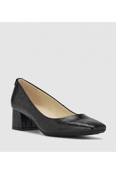 Nine West Cloe9x93 Textured Square Toe Block Pumps