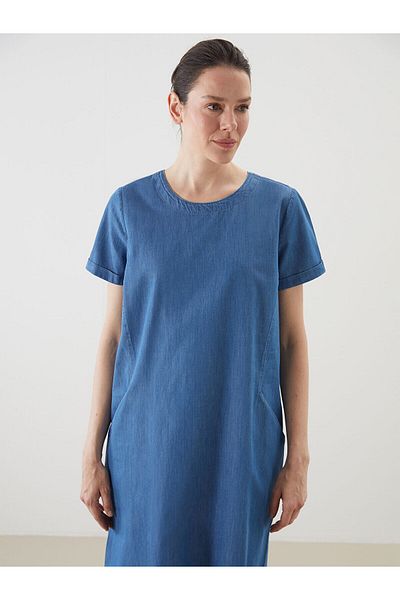 LC Waikiki Γυναικείο Jean φόρεμα με λαιμόκοψη