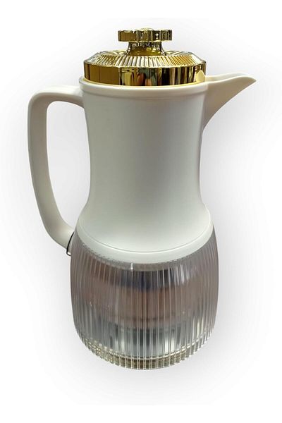 Other 1.0L Thermos – Elegant Cream & Gold – Eco-Friendly, Leak-Proof, 24-Hour Hot & Cold Retention