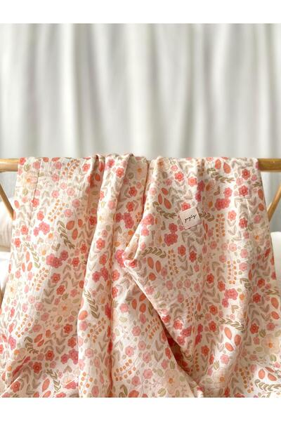 Zezig Watercolor Flowers Muslin Blanket