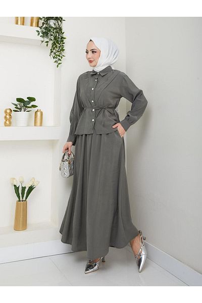 PALME D'OR Women's Cupra V Patlı Elmes Buttoned Skirt Suit