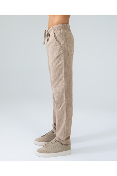 Tt Line Linen Oversize Elastic Waist Lace-Up Men's Trousers