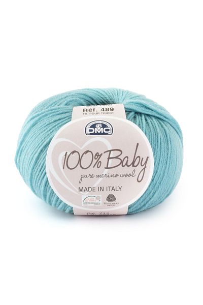 Dmc Wool yarn for knitting and crocheting 100% Baby Pure Merino Wool, 50g/225m, light blue/712