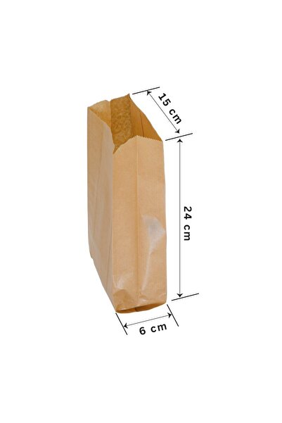 roco paper Körüklü Kraft Kese Kağıdı, Çizgili Şamua Kağıt Poşet, Hediye Ambalaj Poşeti, 50 Adet, 15x24 Cm