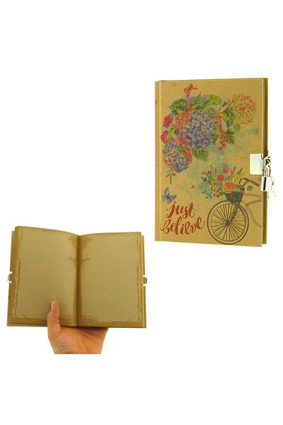 Keskin Memorial Notebook Kraft 14X20 with Lock 80 Yp Plain 310261-99