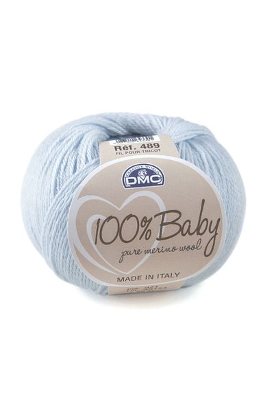Dmc Wool yarn for knitting and crocheting 100% Baby Pure Merino Wool, 50g/225m, pale blue/71