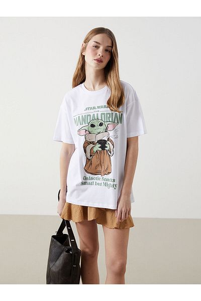 LC Waikiki Tricou pentru damă cu decolteu rotund The Mandalorian imprimat