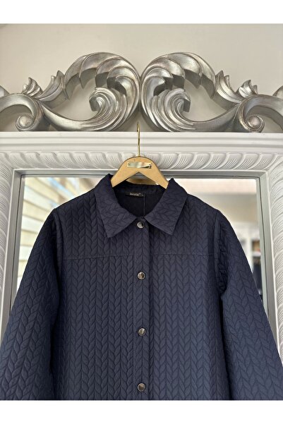 Invee Snap Closure Quilted Cap - Navy Blue