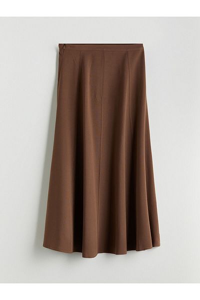 LC Waikiki Zippered Linen Blended Pleated Skirt