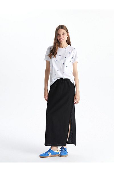 LC Waikiki Γυναικείο T-Shirt με μοτίβο με λαιμόκοψη