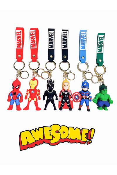 Shuttle Park 2 Pieces Spider Man Spiderman 3D Silicone Keychain Set Figure Gift Accessory