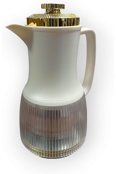 Other 1.0L Thermos – Elegant Cream & Gold – Eco-Friendly, Leak-Proof, 24-Hour Hot & Cold Retention