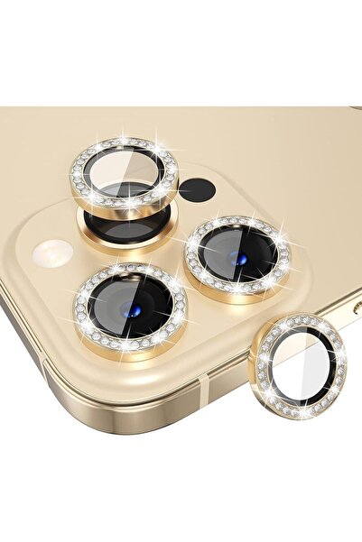Evax (TAŞLI LENS) Iphone 14 Pro Max / 14 Pro Uyumlu Taşlı Kamera Lens Koruyucu