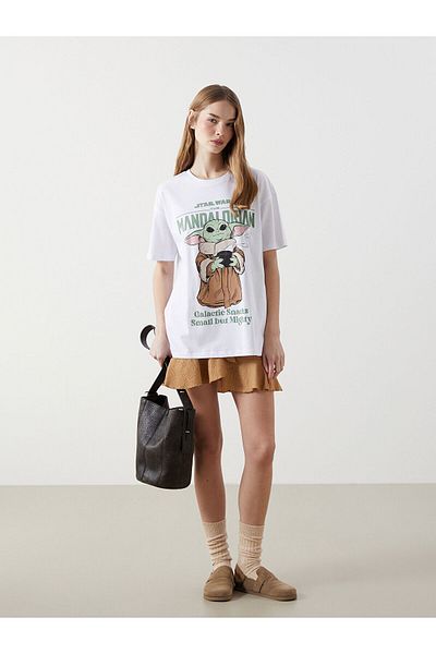 LC Waikiki Tricou pentru damă cu decolteu rotund The Mandalorian imprimat