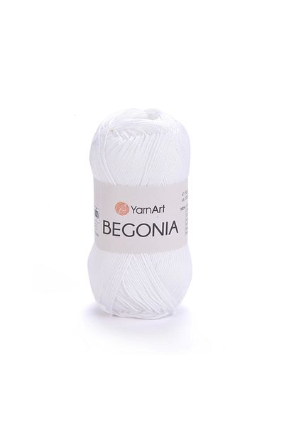 Yarnart Begonia - Mercerized Hand Knitting νήμα Οπτικό Λευκό-1000