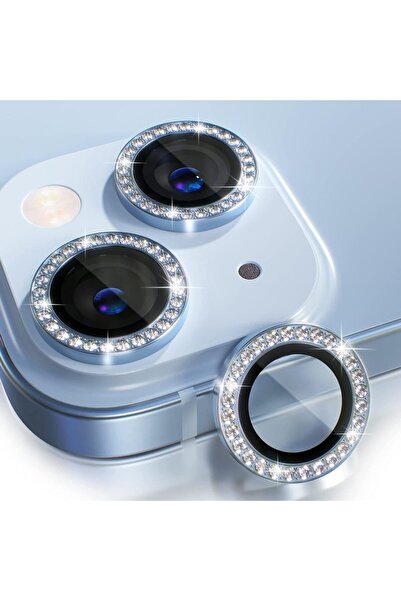 Evax (TAŞLI LENS) Iphone 14 / 14 Plus Uyumlu Taşlı Kamera Lens Koruyucu