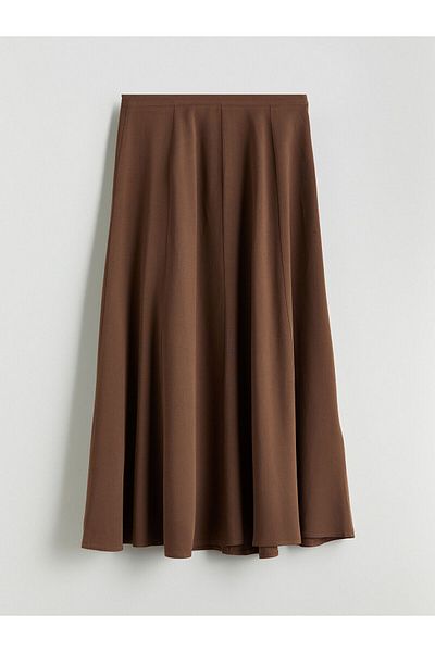 LC Waikiki Zippered Linen Blended Pleated Skirt