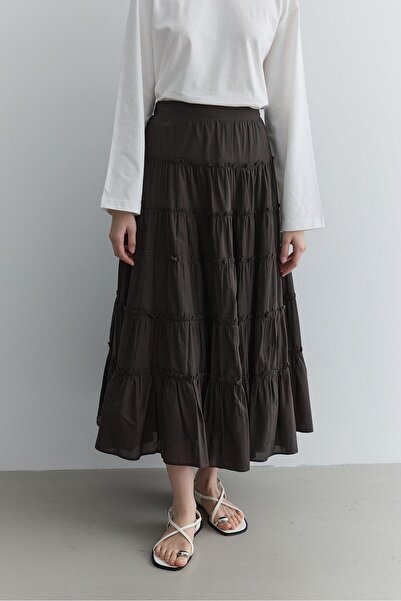 Fahhar Layered Skirt Anthracite