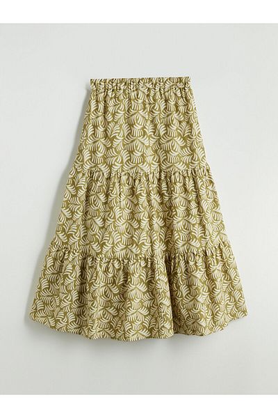 LC Waikiki Patterned Katkat Skirt with Elastic Waist