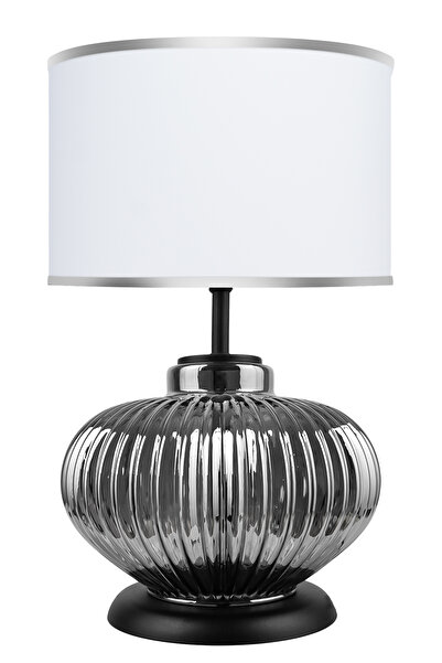 MINIMAL ETICARET VE BILGI TEKNOLOJILERI Ellipse Silver Chrome - White - Glass Lampshade