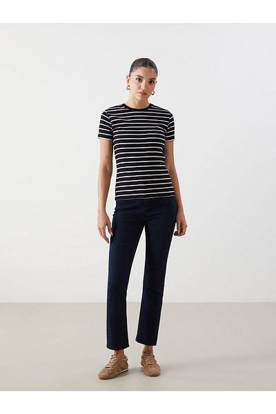 LC Waikiki Tricou de damă cu dungi cu gât