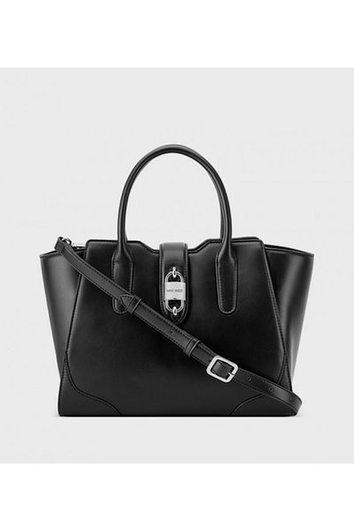 Nine West Wesson Logo Metal Satchel Bag