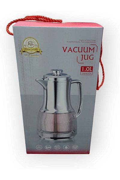 Other 1.0L Thermos – Elegant Transparent & Silver – Eco-Friendly, Leak-Proof, 24-Hour Hot & Cold Retention