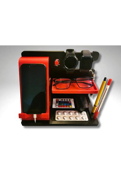 Luxeres Multifunctional Desktop Organizer Stand – Phone, Watch, Glasses, Pen, Keychain Organizer 3D