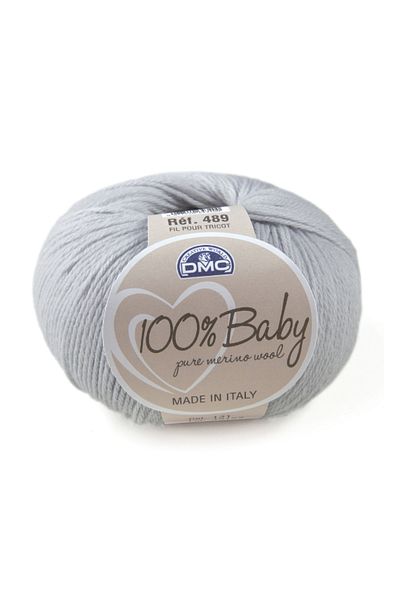 Dmc Wool yarn for knitting and crocheting 100% Baby Pure Merino Wool, 50g/225m, light grey/121