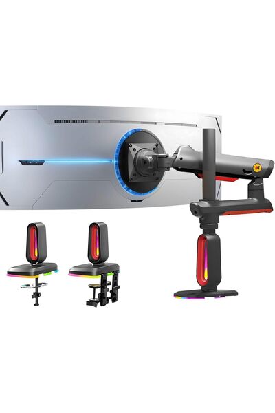 technozi North Bayou L70-Gaming , 2-20 Kg , 32"-60" Uyumlu, RGB Aydınlatmalı, Oyuncu Monitör Standı