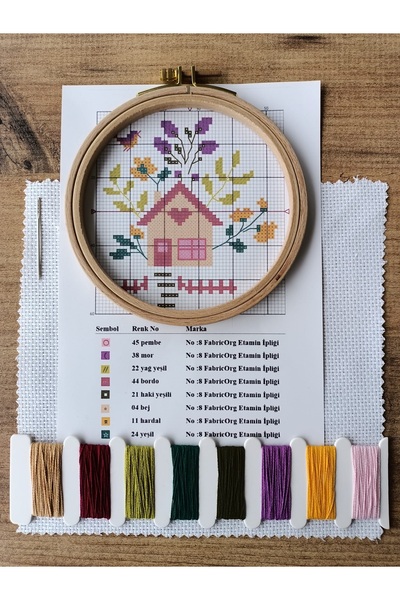 fabricorg Kanaviçe-Etamin Nakış Kiti (Huzurlu Evim)