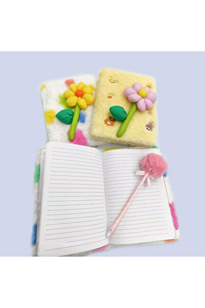 Livava دفتر ملاحظات من القطيفة، مخطط ومزين بالزهور، 80 ورقة، 21x14-