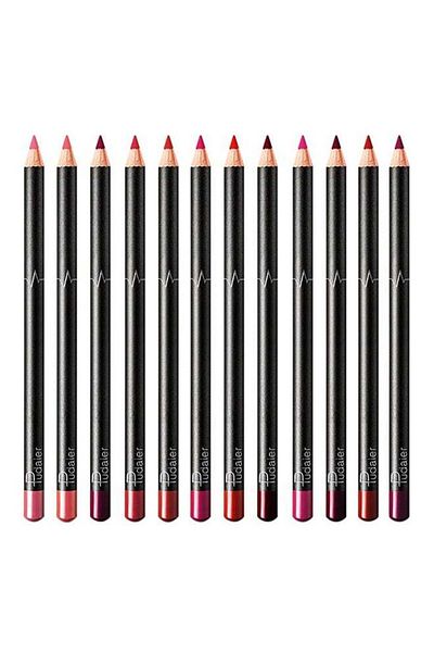 Beauty Waterproof and Long-Lasting Lip Liner Set - 12 Pieces Multi-Colors