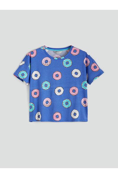 LC Waikiki Set de pijamale LCW Young cu decolteu cu model pentru femei cu pantaloni scurți (S5)