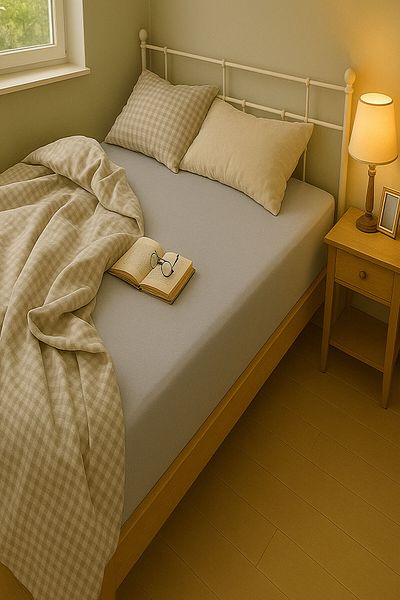 EFFE 140 X 200 cm Plain Cotton Single Elastic Fitted Combed Bed Sheet