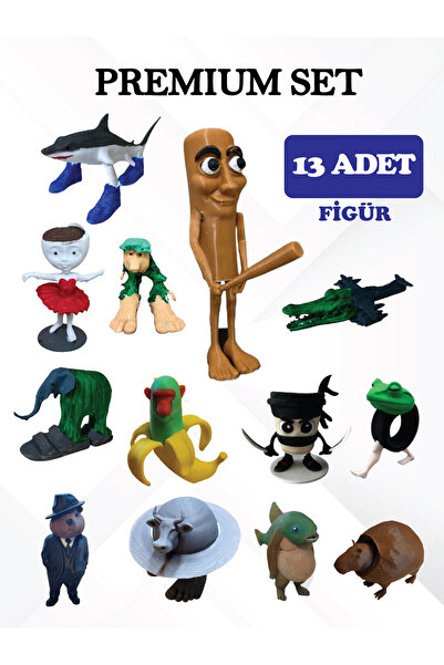 GiginGo Tung Tung Tung Sahur Premium Set - 13 Adet Brainrot Figür