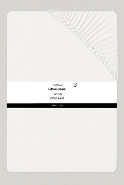 EFFE 140 X 200 cm Plain Cotton Single Elastic Fitted Combed Bed Sheet