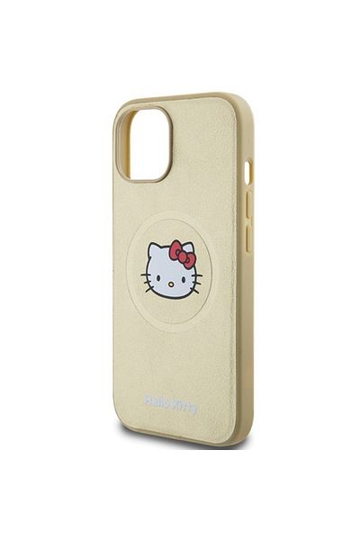 Hello Kitty Case for iPhone 15, Hardcase Leather Kitty Head MagSafe, Hello Kitty - Ecological leather