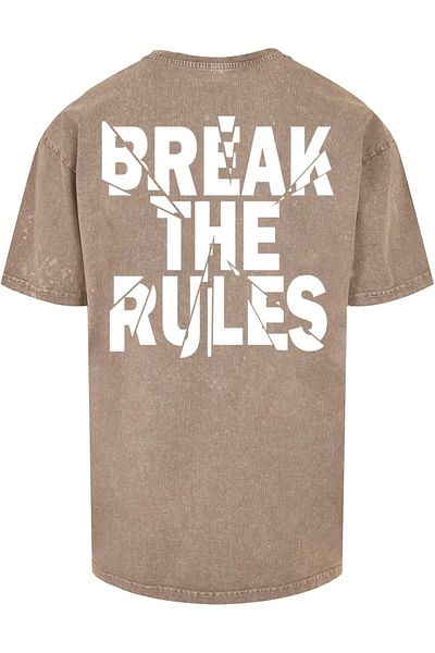 Merchcode Herren Break The Rules 2 Acid Washed Oversize T-Shirt
