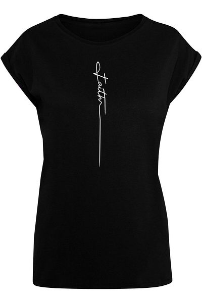 Merchcode Damen Ladies Faith Extended Shoulder Tee