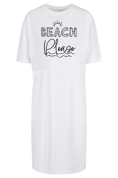 Merchcode Damen Ladies Beach Please Übergroßes Tee-Kleid mit Schlitz