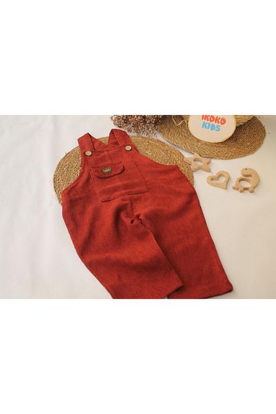 ikokokids Velvet Tile Pocket Detailed Men's Jumpsuit