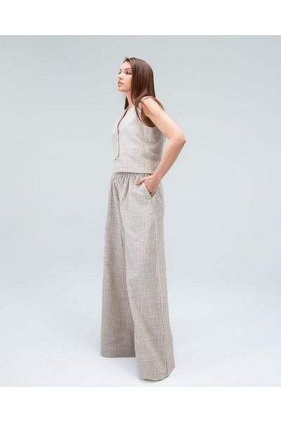 Tt Line Women's Linen Women's Palazzo Loose Cutpants