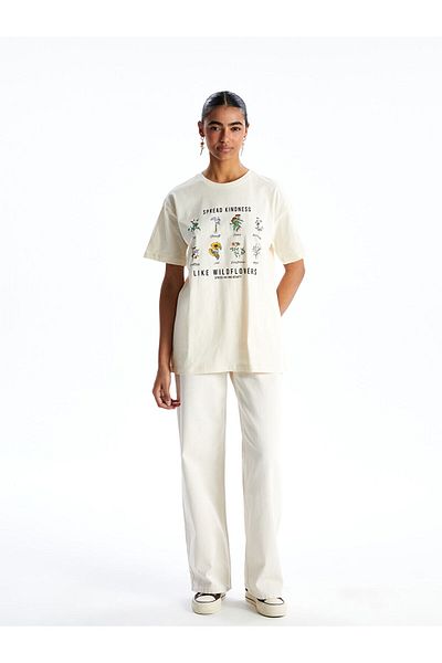 LC Waikiki Tricou de damă cu imprimeu cu gât crew