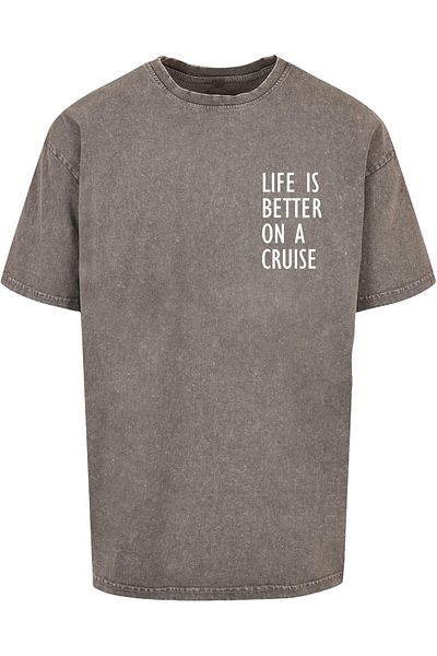 Merchcode Herren Life Is Better Acid Washed Heavy Oversized Tee