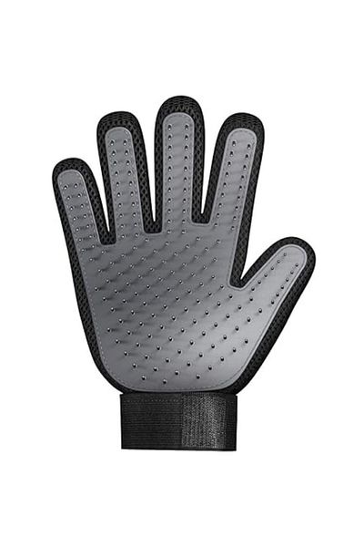 REDz Accessories Mănușă de periat animale, prindere cu velcro, reglabilă, cauciuc, gri