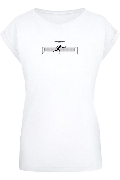 Merchcode Damen Ladies Tennis Round 1 Extended Shoulder Tee