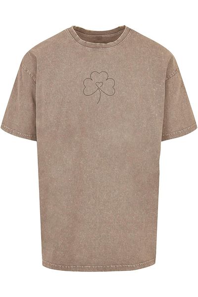 Merchcode Herren Spring - Leaf Clover Flower Acid Washed Heavy Oversized Tee