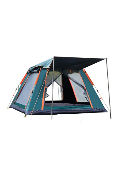 post alley 4 Kişilik Tenteli Çadır Seti + Otomatik Şarjlı Duş Başlığı + İki Kişilik Yatak