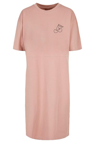 Merchcode Damen-Cherry-Oversize-Schlitzkleid